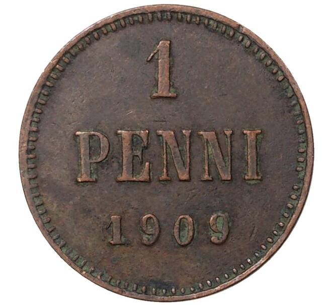 Монета 1 пенни 1909 года Русская Финляндия (Артикул M1-35656)