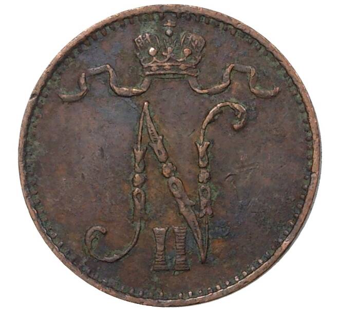 Монета 1 пенни 1909 года Русская Финляндия (Артикул M1-35656)
