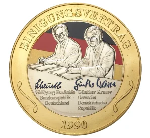 Жетон 2015 года Германия «25 лет объединения Германии — В память событий 1989-1990 года»