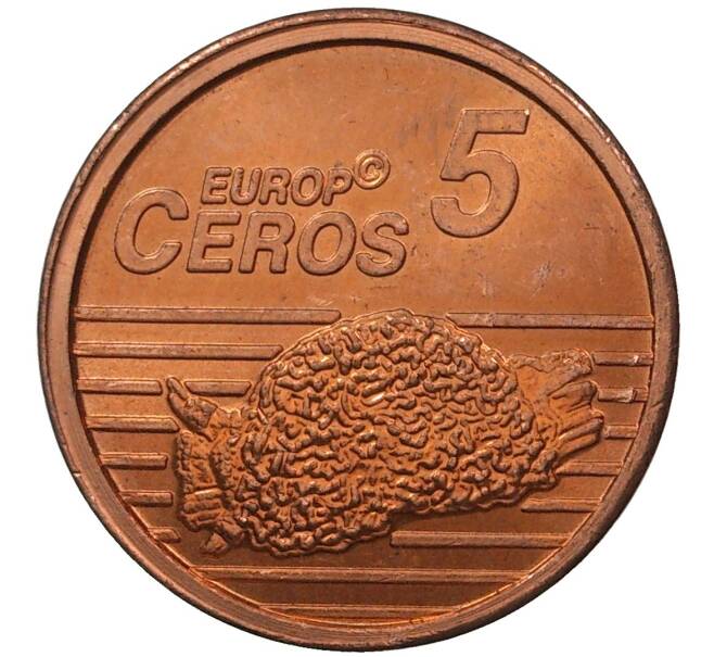 Монетовидный жетон 5 «пробных евроцентов» (Europ ceros) 2006 года Андорра
