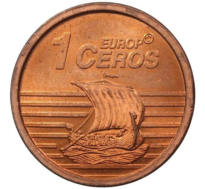 Монетовидный жетон 1 «пробный евроцент» (Europ ceros) 2006 года Остров Мэн (Артикул H5-0544)