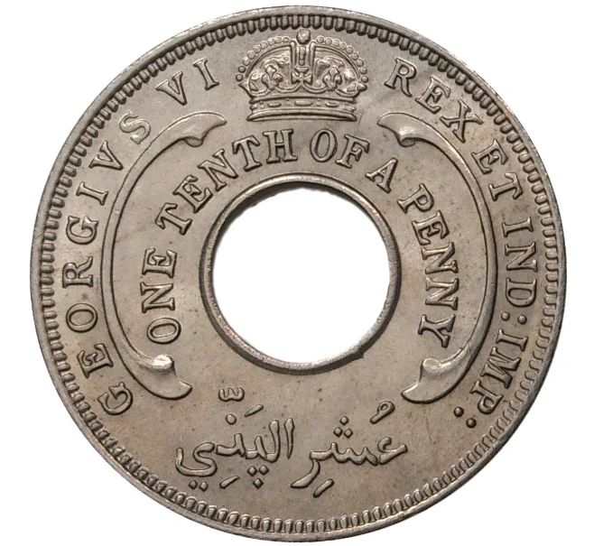 Монета 1/10 пенни 1944 года Британская Западная Африка (Артикул M2-44549)