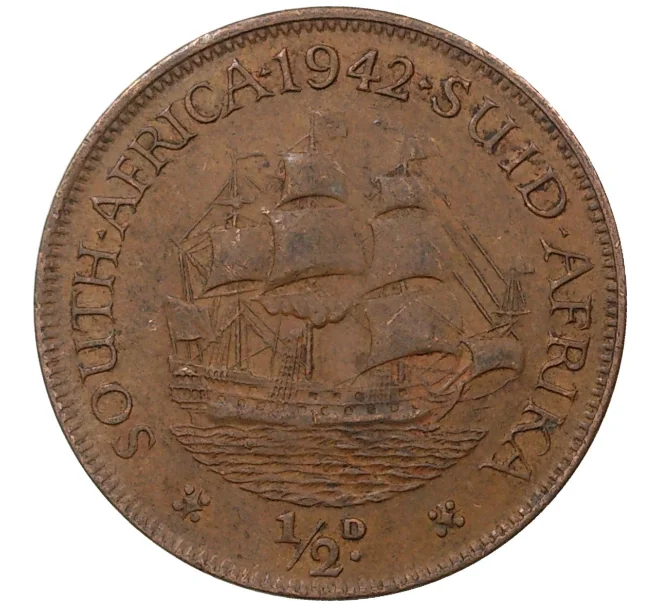 Монета 1/2 пенни 1942 года Британская Южная Африка (Артикул M2-44551)