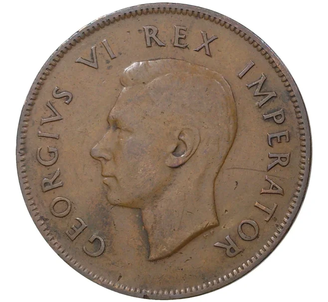Монета 1 пенни 1941 года Британская Южная Африка (Артикул M2-44575)
