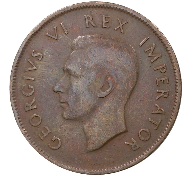 Монета 1 пенни 1941 года Британская Южная Африка (Артикул M2-44577)