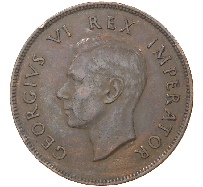 Монета 1 пенни 1941 года Британская Южная Африка (Артикул M2-44578)