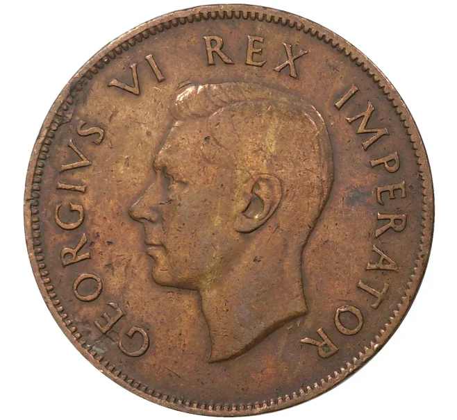Монета 1 пенни 1942 года Британская Южная Африка (Артикул M2-44580)