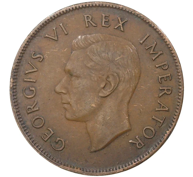 Монета 1 пенни 1942 года Британская Южная Африка (Артикул M2-44582)