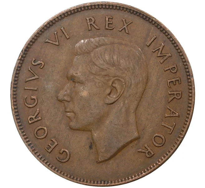Монета 1 пенни 1945 года Британская Южная Африка (Артикул M2-44588)