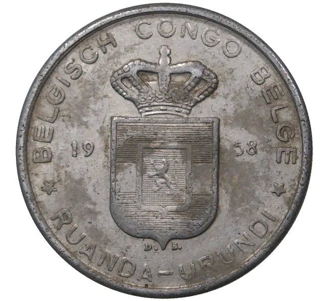Монета 5 франков 1958 года Руанда-Урунди (Бельгийское Конго) (Артикул M2-44638)