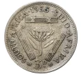 Монета 3 пенса 1955 года Британская Южная Африка (Артикул M2-44928)