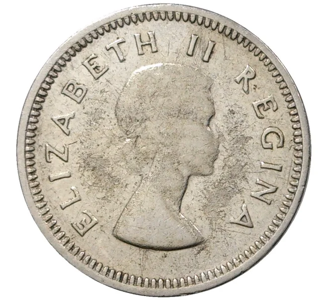Монета 3 пенса 1956 года Британская Южная Африка (Артикул M2-44938)