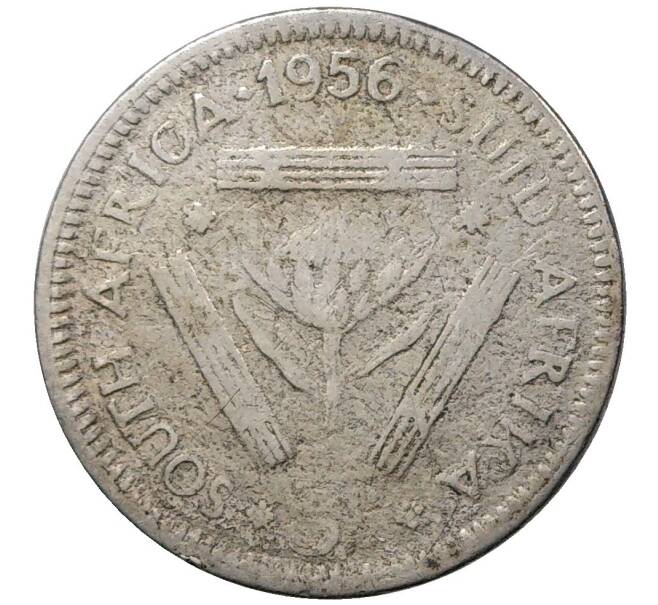 Монета 3 пенса 1956 года Британская Южная Африка (Артикул M2-44939)