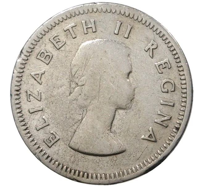 Монета 3 пенса 1956 года Британская Южная Африка (Артикул M2-44941)