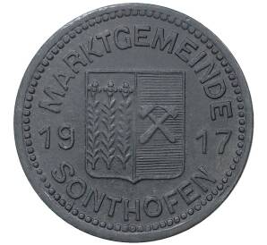 10 пфеннигов 1917 года Германия — город Зонтхофен (Нотгельд)