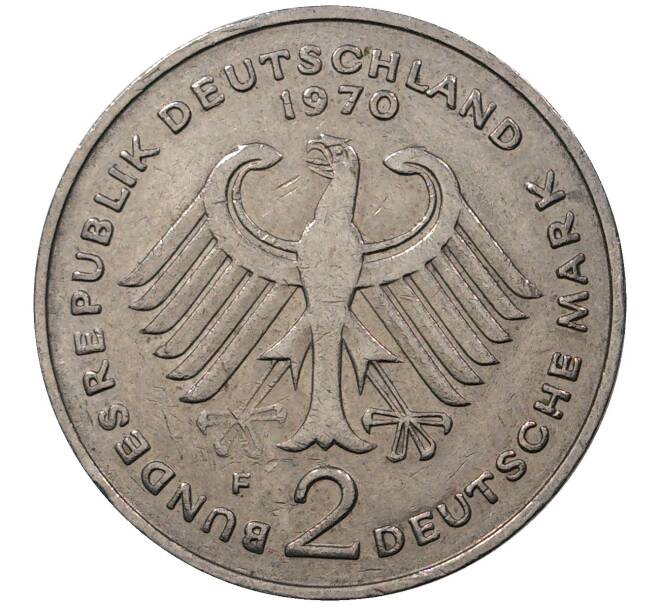 2 марки 1970 года F Западная Германия (ФРГ) «Теодор Хойс» (Артикул M2-45144)