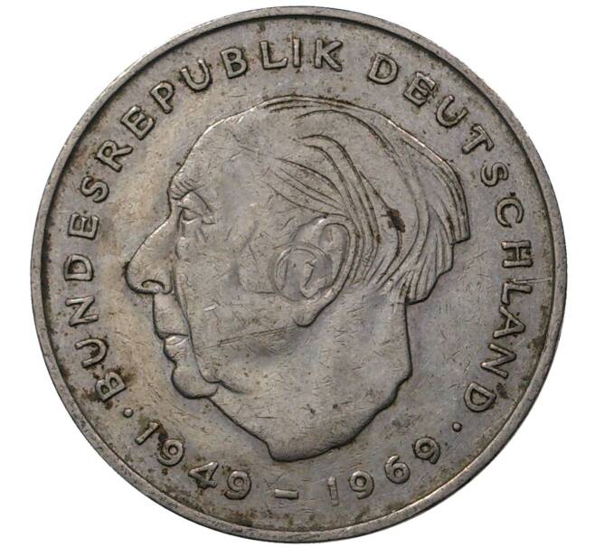 Монета 2 марки 1972 года D Западная Германия (ФРГ) «Теодор Хойс» (Артикул M2-45147)