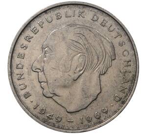 2 марки 1972 года F Западная Германия (ФРГ) «Теодор Хойс»