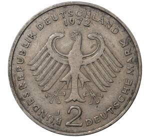 2 марки 1972 года J Западная Германия (ФРГ) «Теодор Хойс»