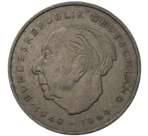 2 марки 1973 года J Западная Германия (ФРГ) «Теодор Хойс»