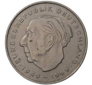 2 марки 1974 года J Западная Германия (ФРГ) «Теодор Хойс»