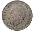 Монета 2 марки 1969 года J Западная Германия (ФРГ) «Конрад Аденауэр» (Артикул M2-45162)
