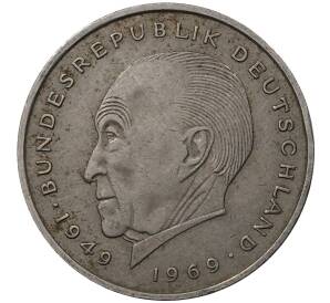 2 марки 1970 года J Западная Германия (ФРГ) «Конрад Аденауэр»