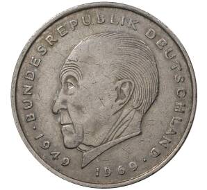 2 марки 1971 года J Западная Германия (ФРГ) «Конрад Аденауэр»