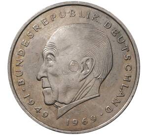 2 марки 1972 года J Западная Германия (ФРГ) «Конрад Аденауэр»