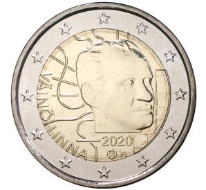 2 евро 2020 года Финляндия «100 лет со дня рождения Вяйнё Линна» — Фото №1