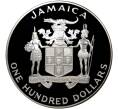 Монета 100 долларов 1990 года Ямайка «Чемпионат мира по футболу 1990 в Италии» (Артикул M2-45551)