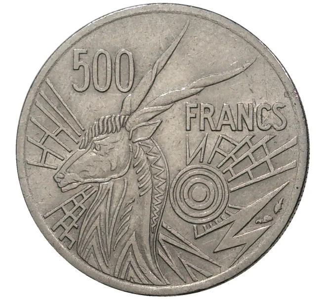 Монета 500 франков 1976 года Центрально-Африканский валютный союз — Е (Камерун) (Артикул M2-45755)