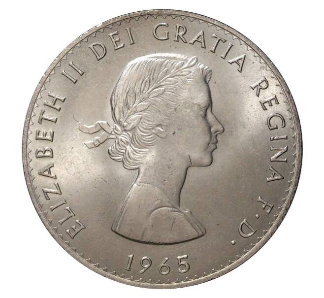 Монета 5 шиллингов (1 крона) 1965 года Великобритания «Сэр Уинстон Черчилль» (Артикул: M2-0572) — Фото №2