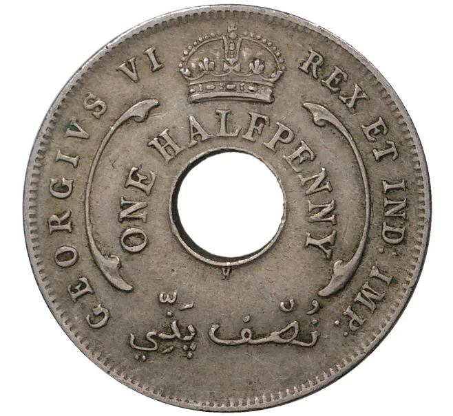Монета 1/2 пенни 1937 года Н Британская Западная Африка (Артикул M2-45913)