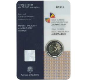 2 евро 2020 года Андорра «XXVII Иберо-американский саммит в Андорре» (В блистере) — Фото №2