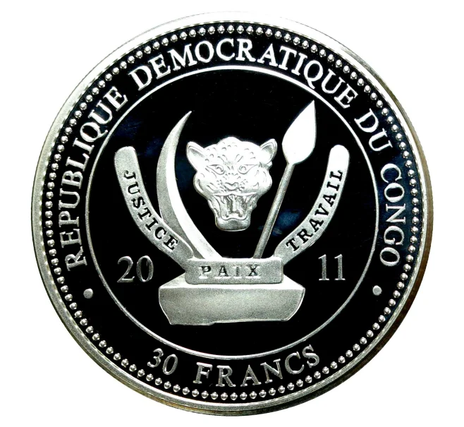 Монета 30 франков 2011 года Лев (Артикул M2-0614)