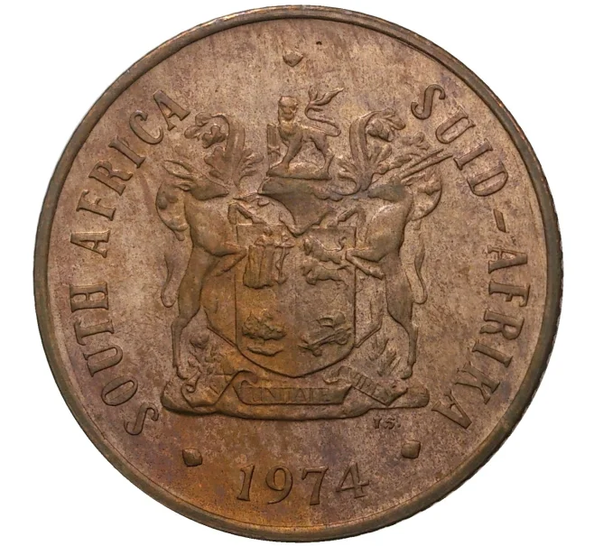 Монета 2 цента 1974 года ЮАР (Артикул M2-45946)