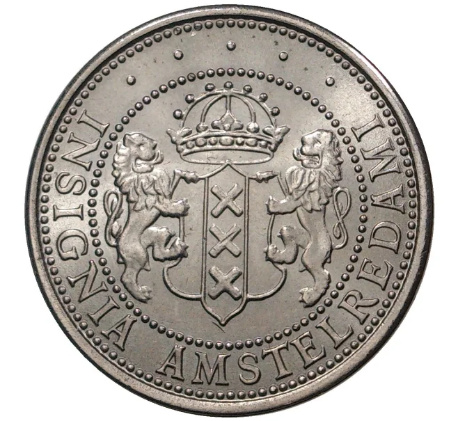Монетовидный жетон 1 флорин 1975 года Нидерланды «700 лет городу Амстердам» (Артикул K1-1384)