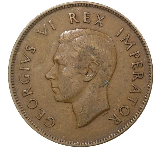 Монета 1 пенни 1942 года Британская Южная Африка (Артикул M2-46122)