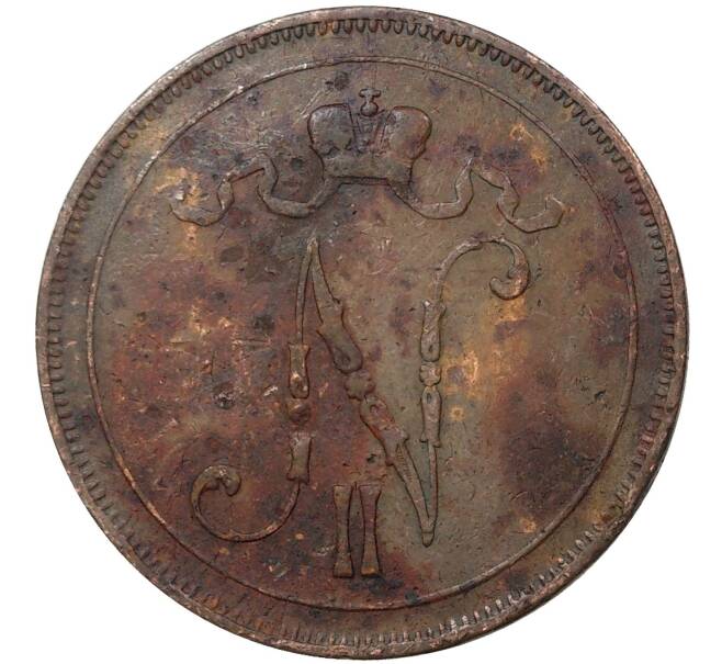 Монета 10 пенни 1908 года Русская Финляндия (Артикул M1-37096)