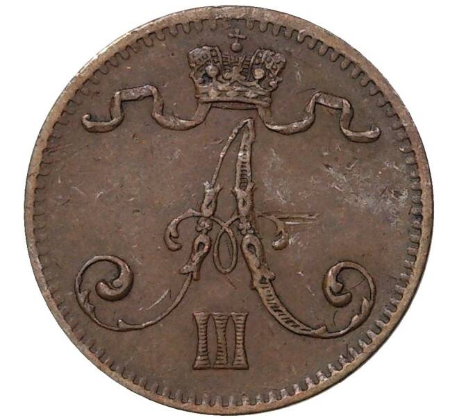 Монета 1 пенни 1883 года Русская Финляндия (Артикул M1-37107)