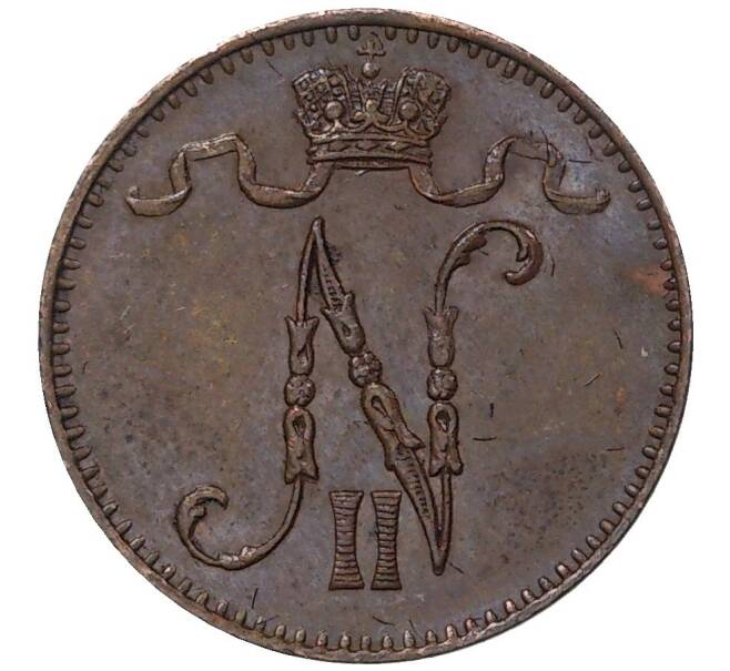 Монета 1 пенни 1895 года Русская Финляндия (Артикул M1-37111)