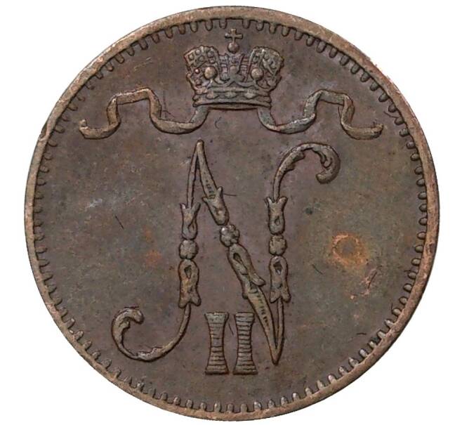 Монета 1 пенни 1908 года Русская Финляндия (Артикул M1-37117)
