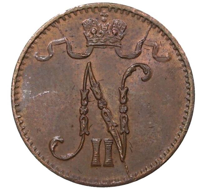 Монета 1 пенни 1915 года Русская Финляндия (Артикул M1-37123)