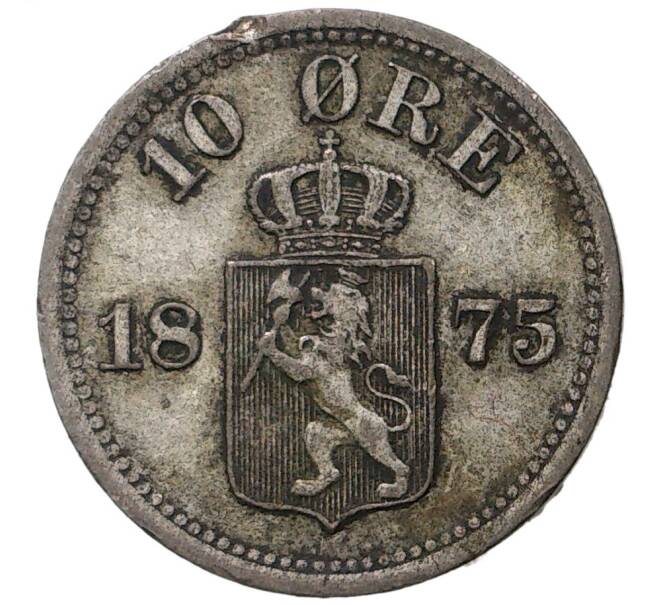 Монета 10 эре 1875 года Норвегия (Артикул M2-46302)