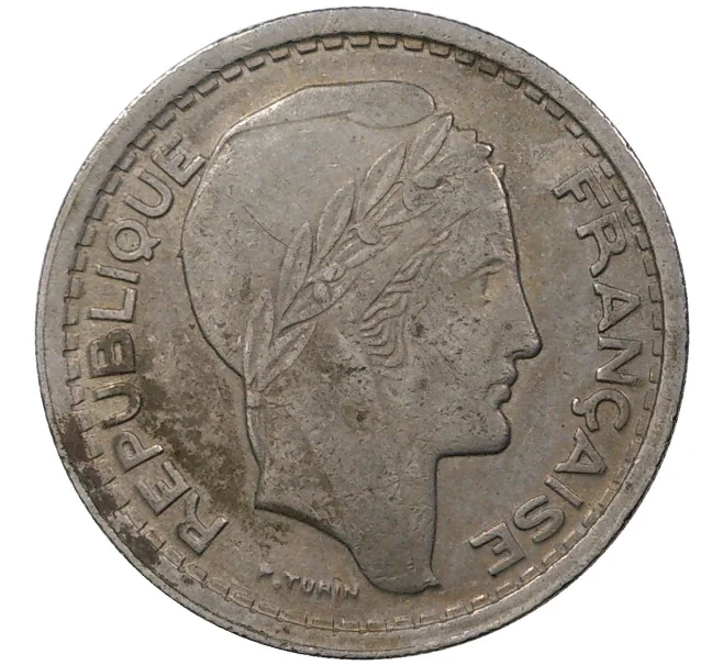 Монета 20 франков 1956 года Французский Алжир (Артикул K27-1102)