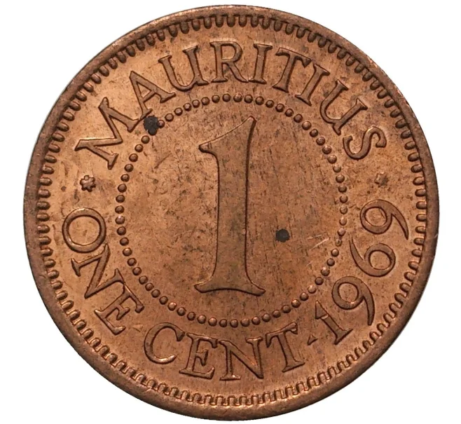 Монета 1 цент 1969 года Британский Маврикий (Артикул K27-1216)
