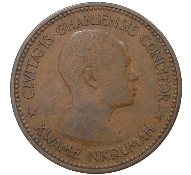 Монета 1 пенни 1958 года Гана (Артикул K1-1496)