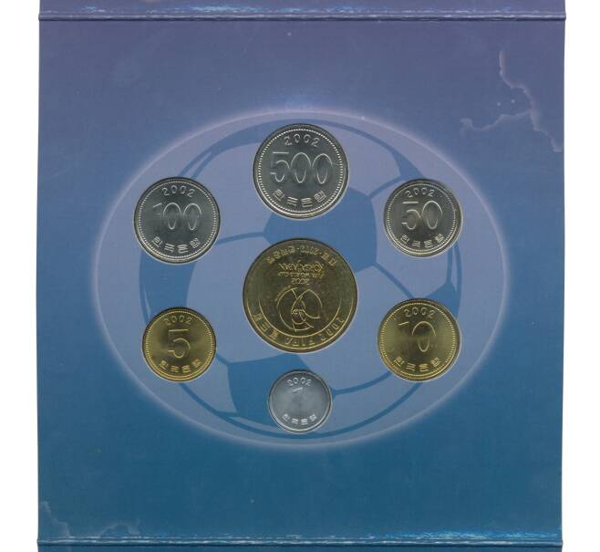 Годовой набор монет 2002 года Южная корея — в буклете с жетоном «FIFA-2002» (Артикул M3-0955)