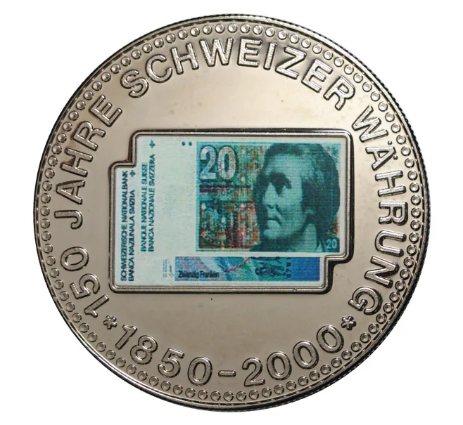 Настольная медаль «150 лет Швейцарскому франку» (Артикул H2-0013)